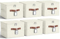 6 Pack Fabric Closet Storage Bins with Lids, 10×8×7 in, Beige by Unknown