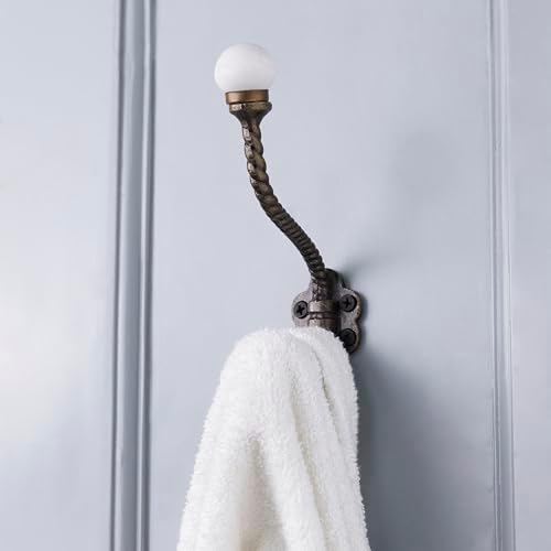 Indian Shelf 6 Piece Ceramic, Iron Double Wall Hooks for Towel Bags & Coats by IndianShelf