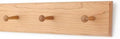 Cherry Shaker Peg Rack 4.5" Extra Wide (Natural, 18" x 4.5" with 3 pegs) by PEG+AND+RAIL