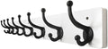 WEBI Rustic Coat Rack Wall Mount,35.43" Long 8 Cast Iron Coat Hooks Wall Mounted,Heavy Duty Wall Coat Hanger Hooks for Hanging Coats,Clothes,Black on White by WEBI