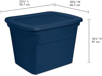 Sterilite 24-Pack Plastic Storage Bins, 18 Gallon Tote Containers with Lids, Marine Blue - Image 3