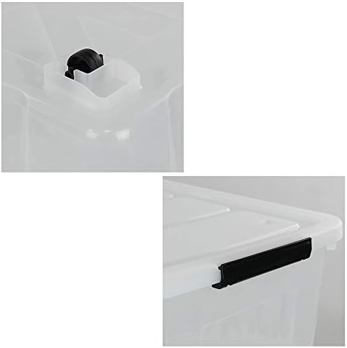 Kekow 70 L Clear Large Storage Box, Plastic Latch Box with Wheels, 4-Pack - Image 3