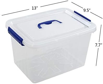 10 L Clear Plastic Storage Latch Box with Handle, 6-Pack - Image 3