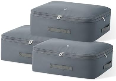 Eachy 3-Pack Comforter Storage Bag Blanket Storage Bags, 68L Compression Bags for Blanket Comforter, Ultra Space Saving Self Compression Organizer by EACHY