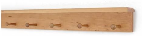 Cherry Peg Rack with Shelf -Handcrafted in The USA (Natural, 29" with 5 pegs) by PEG+AND+RAIL