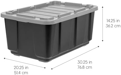 IRIS USA 4-Pack 27 Gal Heavy Duty Storage Tote Bins with Lids, Gray - Image 2