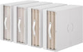 GUDEMAY Bed Sheet Organizers and Storage Plastic, 4 pcs Foldable Closet Organizer with Handle, Bedding Storage Box Container for Blanket, Duvet Cover Set, Bed Sheet Set, White by HaveANiceDay