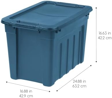 IRIS USA 4-Pack 20 Gal Heavy Duty Storage Totes with Lids, Navy - Image 2