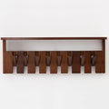 Wooden Coat Rack Wall Mount with Shelf, Heavy Duty Entryway Organizer with 8 Hooks,Coat Hooks Hanger for Coats, Hats, Bags & Towels, Walnut Wall Hanger for Hallway, Bedroom, Kitchen (8 Hooks) by Unknown