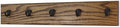 PegandRail Oak Wall Mounted Coat Rack with Aged Bronze Singular Style Hooks 4.5" Ultra Wide (Walnut, 25.5" x 4.5" with 5 Hooks) by PEG+AND+RAIL