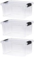 Superio 6.6 Quart Clear Plastic Storage Boxes with Lids, Stackable Organizer Containers, BPA-Free Storage Bins for Home, Office, School & Dorm, 3 Pack by Superio