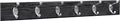 HIGH & MIGHTY 515757 Coat Rack 6 Hook Rail, Easy Tool-Free Dry Wall Installation, Holds up to 50lbs, 27", Black & Silver by HighandMighty