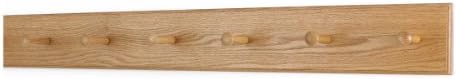 Solid Oak Xtra-Wide Shaker Peg Rack -Made in The USA - Natural Stain 35 x 4.5 Inches with 6 Pegs - Image 2