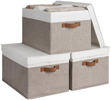 StorageWorks Fabric Storage Bins with Lids, Closet Storage Bins by StorageWorks