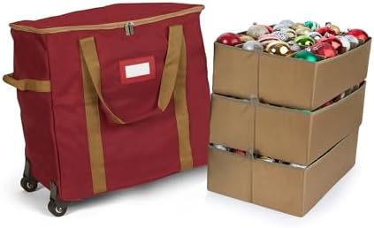 Covermates Rolling Adjustable Ornament Storage Bag, 19.25"W x 13"D x 18.5"H by Covermates