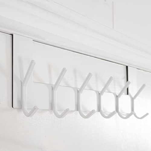 WEBI Over The Door Hook White,Over The Door Towel Rack,Door Hanger,Door Coat Towel Hanger,Door Coat Rack for Hanging Clothes,Jacket,Back of Bathroom,2 Packs - Image 5
