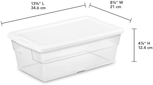 Sterilite Storage Boxes, Stackable Clear Plastic Bins, 6 Quart, 48-Pack - Image 2