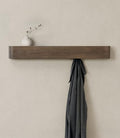 Kazai. Wall-Mounted Coat Rack 'Toke' - Modern Design Coat Rack with Hidden Wall Hooks - Solid Wood Veneer Panel Coat Hanger - Oak, Dark by KAZAI