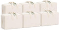 DoYiKe Soft Canvas Clothes Storage Bags with Four Carrying Handles and Clear Window, Closet Organizer for Clothing, Blankets Sheets and Bedding, 55L, 6 Pack, Beige by DoYiKe