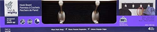 HIGH & MIGHTY 515708 Coat Rack 4 Hook Rail, Easy Tool-Free Dry Wall Installation, Holds up to 30lbs, 18", Black & Silver - Image 2