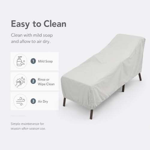Treasure Garden Small Chaise Lounge Cover, Heavy Duty 300D Polyester Patio Chaise Cover, Water Resistant, UPF50+ UV Protection, 4 Ties, Elastic Hem, Spring Cinch Lock, Storage Bag, 32"W x 80"D x 42"H - Image 7