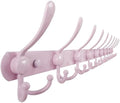 Dseap Coat Rack Wall Mount - 38” Long 10-Tri-Hooks Heavy Duty Coat Hanger Rail Wall Hooks for Hanging Coats Hats Clothing Clothes Purse Mudroom Entryway, Pink by Dseap