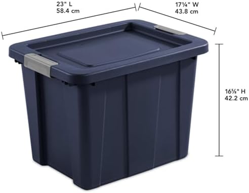 Sterilite 18-Pack Storage Bins with Lids, Heavy Duty Totes, Tuff1, 18 Gallon, Dark Indigo - Image 2
