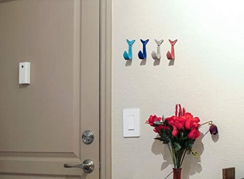 Set of 4 Decorative Wall Hooks, Coastal Coral Flipping Fish, 4 Inch Long - Image 4