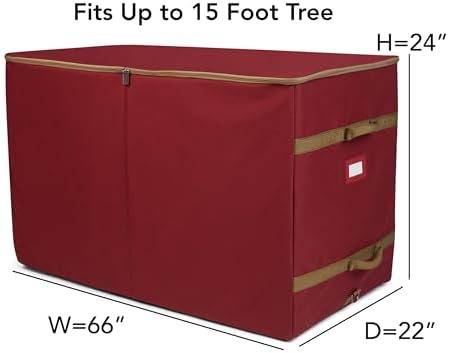 Covermates Christmas Tree Structured Rolling Storage Bag, Red - Image 3