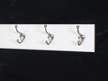 White Wall Mounted Coat Rack with Satin Nickel Hooks 4.5" Ultra Wide (15" x 4.5" with 3 Hooks) by PEG+AND+RAIL