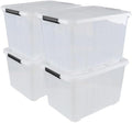 Wekioger 70 Quart Large Lidded Storage Bin 4 Packs, Latching Storage Box by Wekioger