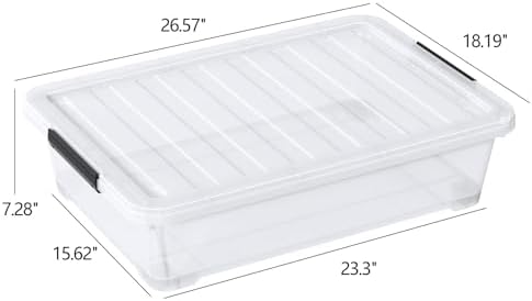 Under Bed Storage Container With Lids, 42 L, Set of 3, - Image 2