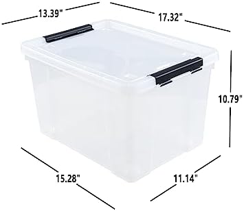 4-Pack 32 L Wheeled Clear Plastic Storage Latch Boxes with Lids - Image 2