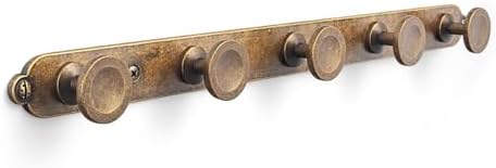 Coat Hook Wall Mounted, Antique Brass Zinc Alloy with 5 Hooks by Deuschwer