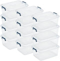 Tribello Clear Storage Bins with Lids, 12-Pack Stackable Plastic Storage Containers for Home Organization – Totes for Closet and Underbed Storage, 16 Quarts by Tribello