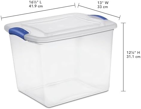 (4 pack) 27 Quart Clear Latching Storage Bin with Lid, Stackable Plastic Container for Shelves, Closet & Craft Storage - Image 5