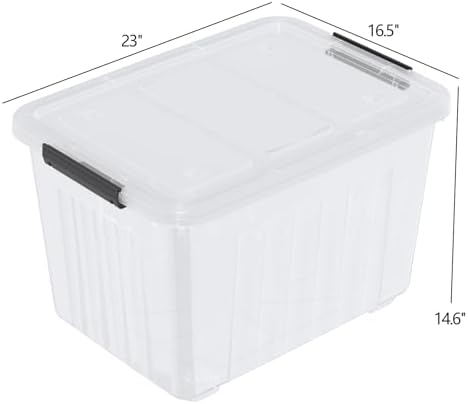 Zopnny 4-Pack 70 Qt Wheeled Storage Bins with Lids, Large Storage Container - Image 2