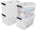 Zopnny 25-Qt Clear Plastic Storage Bin with Lid and Handles, 4-Pack by Zopnny