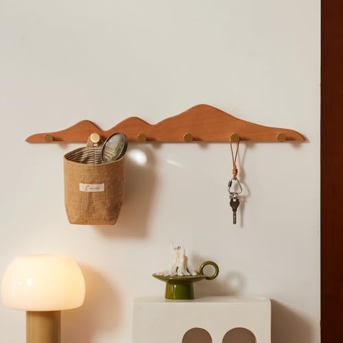 Wall Coat Rack Cherry Wood 6 Hooks by THFLSTR