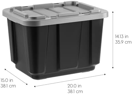 IRIS USA 4-Pack 12 Gal Heavy Duty Storage Tote Bins with Lids, Gray - Image 2