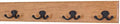 PegandRail Solid Cherry Wall Mounted Coat Rack - Oil Rubbed Bronze Double Style Coat Hooks - Made in The USA (Cherry,20" x 3.5" with 4 Hooks) by PEG+AND+RAIL