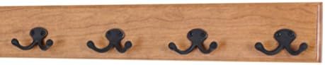 PegandRail Solid Cherry Wall Mounted Coat Rack - Oil Rubbed Bronze Double Style Coat Hooks - Made in The USA (Cherry,20" x 3.5" with 4 Hooks) by PEG+AND+RAIL