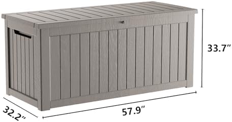 270 Gallon Deck Boxes Outdoor Waterproof, Outdoor Storage Box with Lockable Lid & UV-Resistant for Patio Furniture, Outdoor Cushions, Garden Tools and Pool Supplies, Light Brown - Image 5