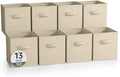Sorbus Fabric Storage Cubes, 8 Pack, with Handles (13 Inch, Beige) by Sorbus