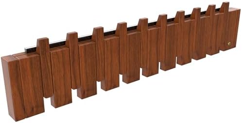 Paint Wood Wall Mounted Coat RackHooks Piano Key Hangers Natural Solid Wood Hanger Non-Woven Fabric Clothes Hangers for Closet, Kitchen, Bedroom, Bathroom, Entryway（LED+Walnut 10 Hooks） by MurphyBedKitMattresFrame