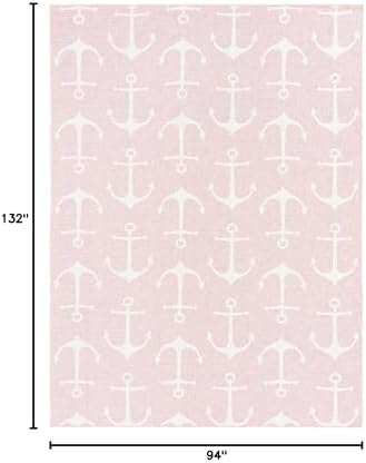 Unique Loom Outdoor Coastal Collection Area Rug - Ahoy (7' 10" x 11' Rectangle, Pink/ Ivory) - Image 2