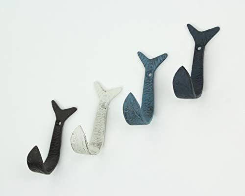 Zeckos Set of 4 Decorative Wall Hooks, Nautical Flipping Fish, 4 Inch Tall - Image 6