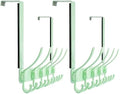 Dseap Over The Door Hook Hanger - Fits 1 3/8" to 1 3/4" Standard Doors | 5 Tri Hooks Heavy Duty Towel/Coat Rack | Door Organizer for Clothes, Jackets, Hats, Towels, Green, Pack of 2 by Dseap