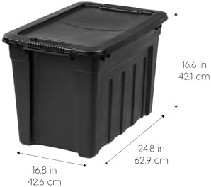 IRIS USA 4-Pack 20 Gal Heavy Duty Storage Totes with Lids, Black - Image 2