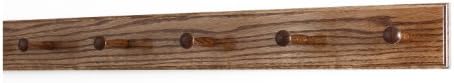 Solid Oak Shaker Peg Rack Made in The USA - Chestnut Stain 29 x 3.5 Inches with 5 Pegs by PEG+AND+RAIL